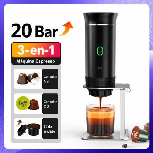 Cafetera Espresso Portátil Inalámbrica para Auto y Viaje
