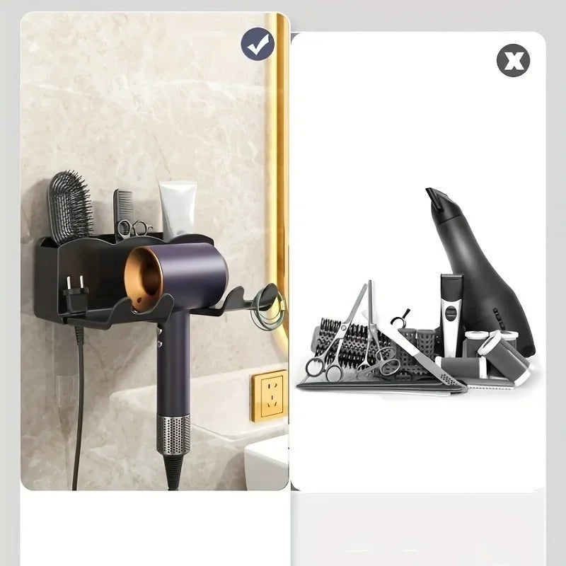 Soporte Adhesivo de Pared para Secador de Cabello