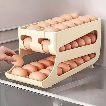 Organizador de Huevos para Refrigerador con Auto-Rotación