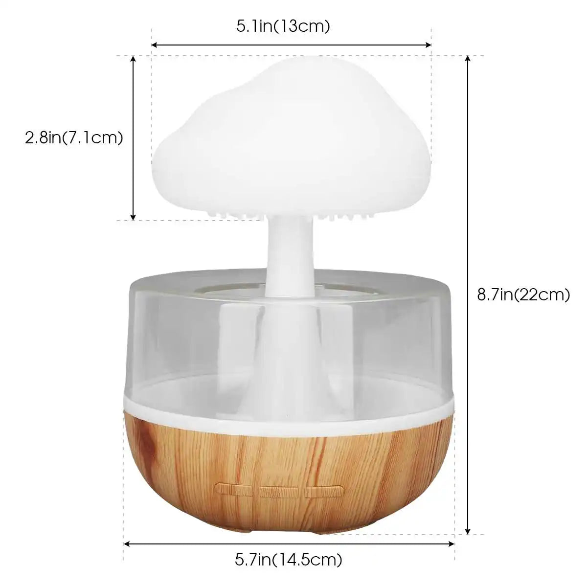 Humidificador Nube de Lluvia con Luz LED